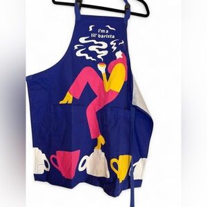 Blue Q retro apron with “I’m a lil’ barista” text